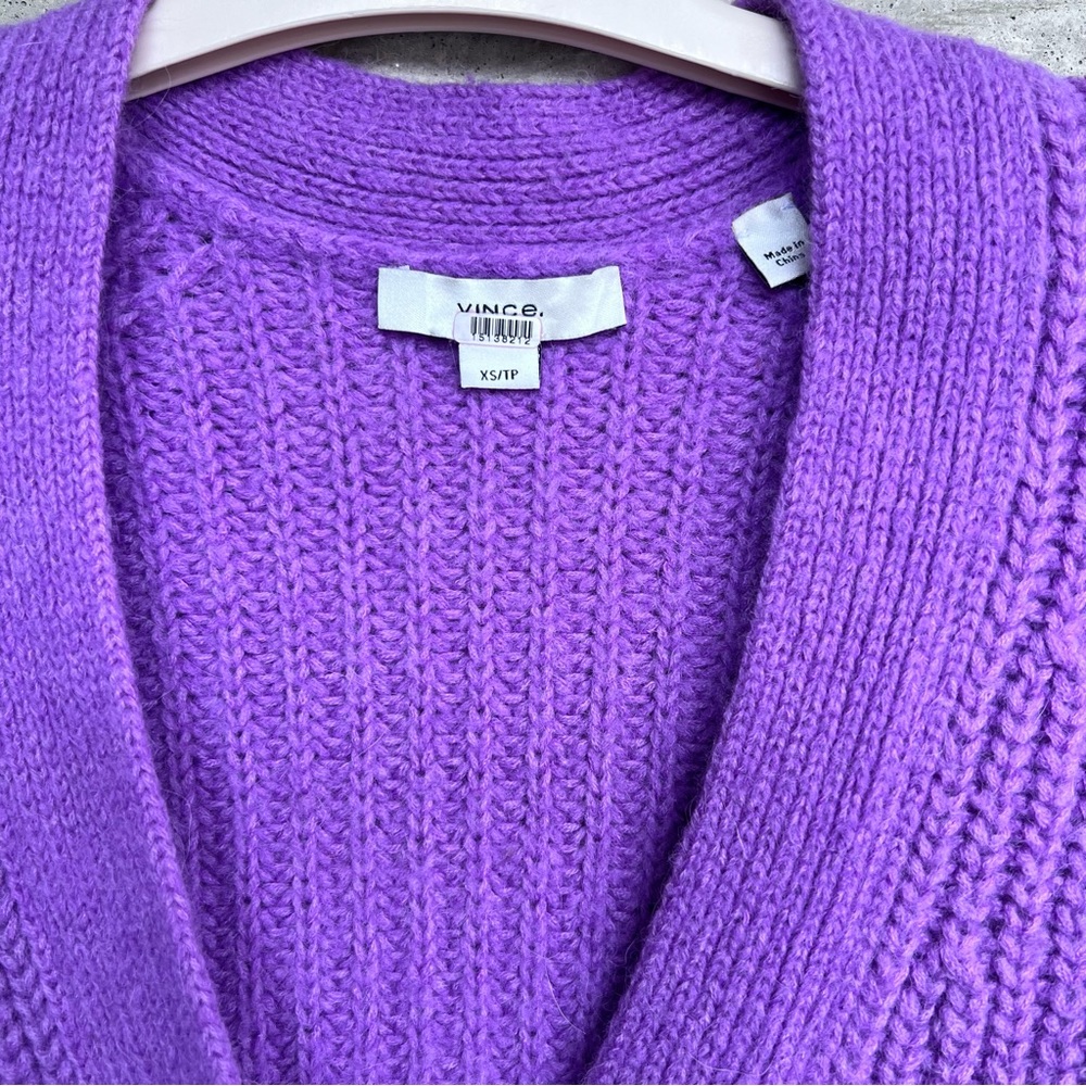 Vince Vibrant Purple Knit Cardigan - Picture 7 of 7